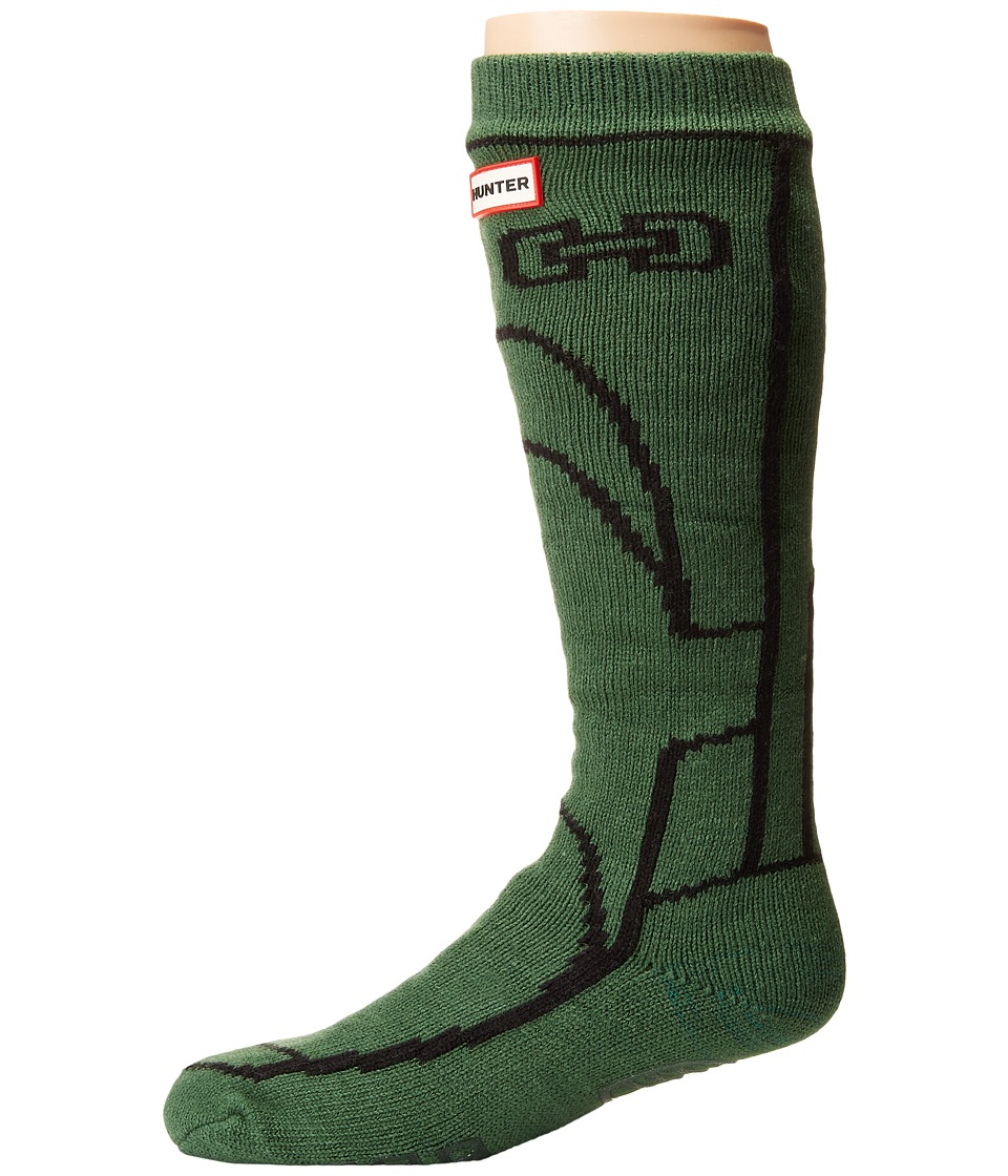 Hunter Original Boot Slipper Socks (Dark Olive) Crew Cut Socks Shoes
