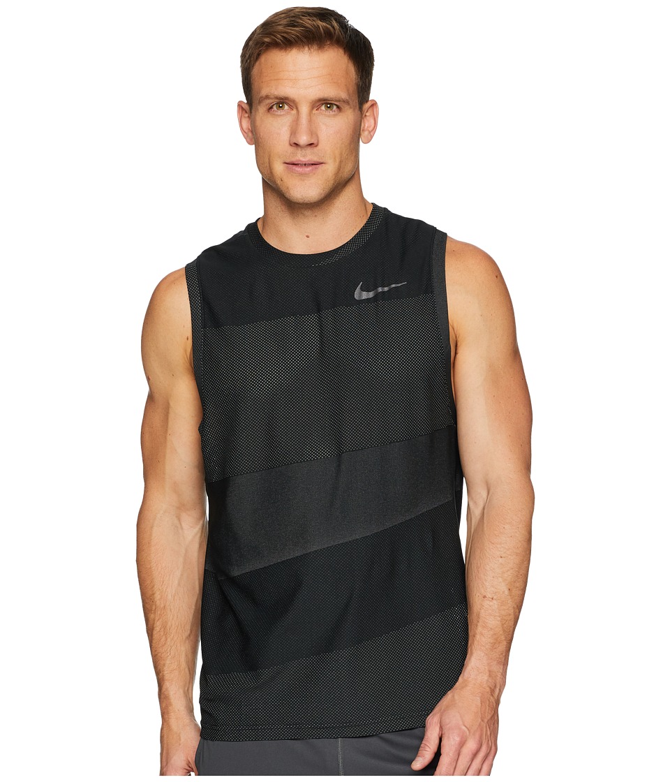 Nike Breathe Tank Top Hyper Vent (Black/White/Metallic Hematite) Men