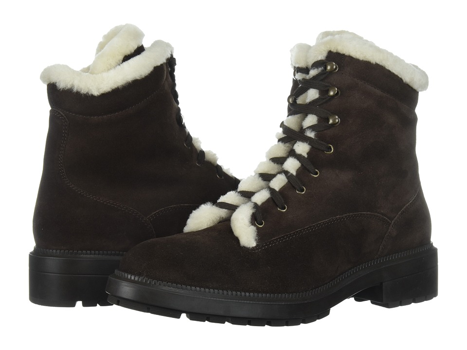 Aquatalia Lenore (Dark Brown Suede/Shearling) Women