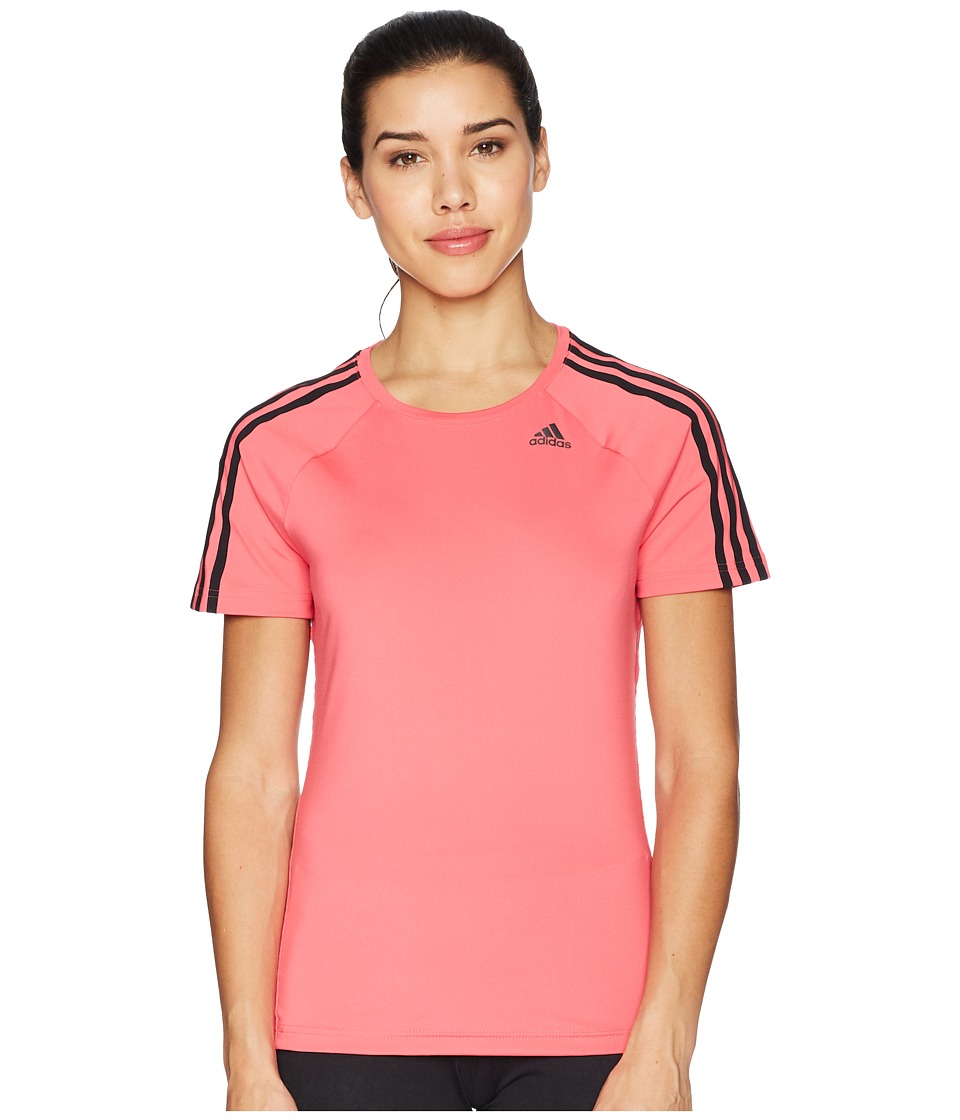 adidas D2M 3-Stripes Tee (Real Pink) Women