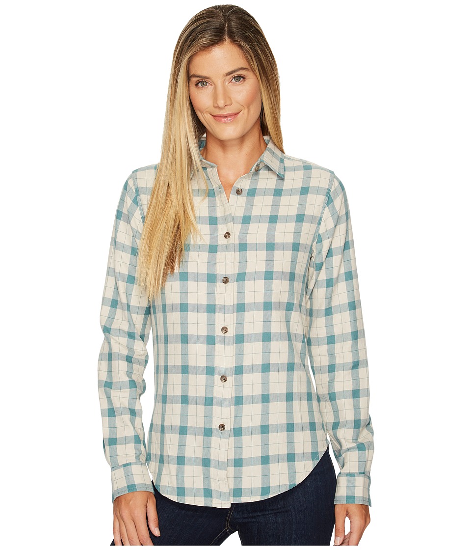 Filson Light Weight Alaskan Guide Shirt (Cream/Turquoise Plaid) Women