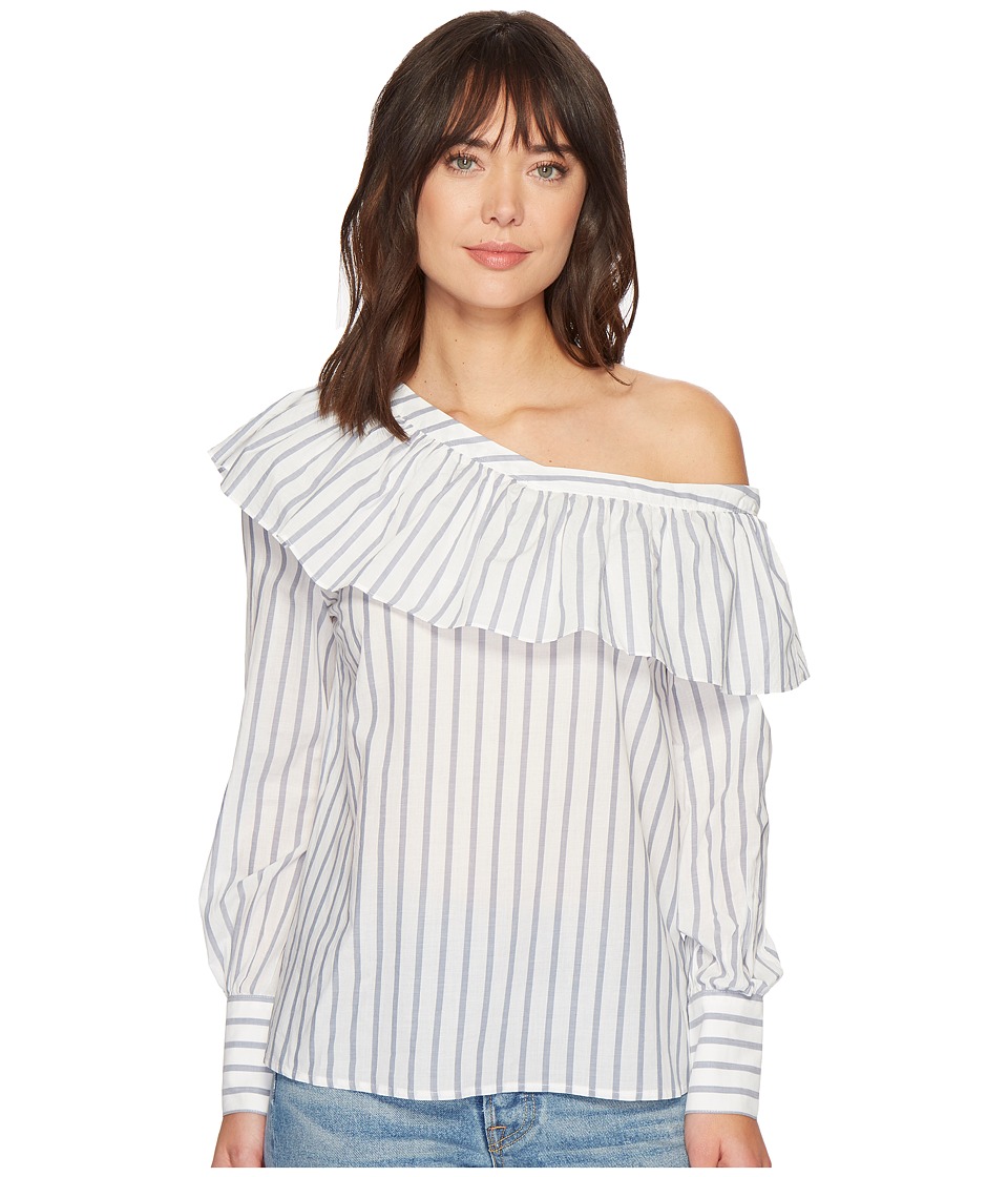 Paige Halsey Blouse in Papyrus/ China Blue Banker Stripe (Papyrus/China Blue Banker Stripe) Women