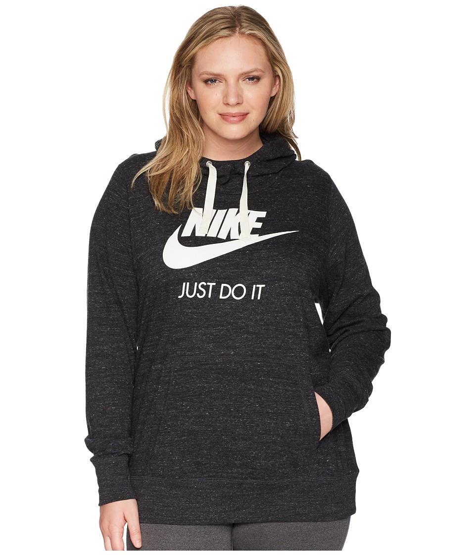 Nike NSW Gym Vintage Pullover Hoodie (Size 1X-3X) (Black/Sail) Women