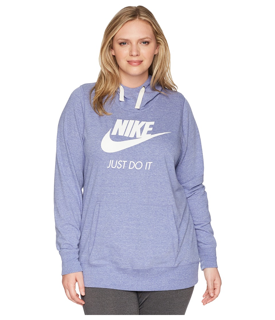 Nike NSW Gym Vintage Pullover Hoodie (Size 1X-3X) (Purple Slate/Sail) Women