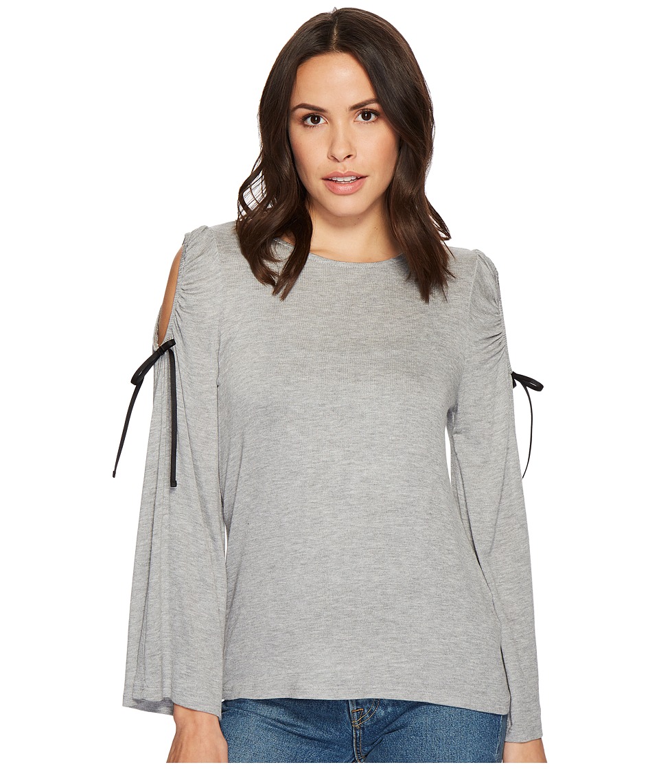 B Collection by Bobeau Yara Cold Shoulder T-Shirt (Heather Grey) Women