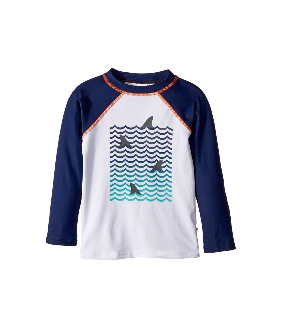 Appaman Kids UPF 50+ Shark Fin Long Sleeve Rashguard (Toddler/Little Kids/Big Kids) (Navy Blue) Boy