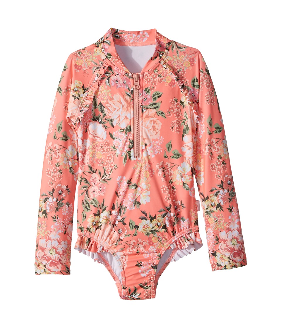 Seafolly Kids Forget Me Not Long Sleeve Surf Tank One-Piece (Infant/Toddler/Little Kids) (Blossom Pink) Girl