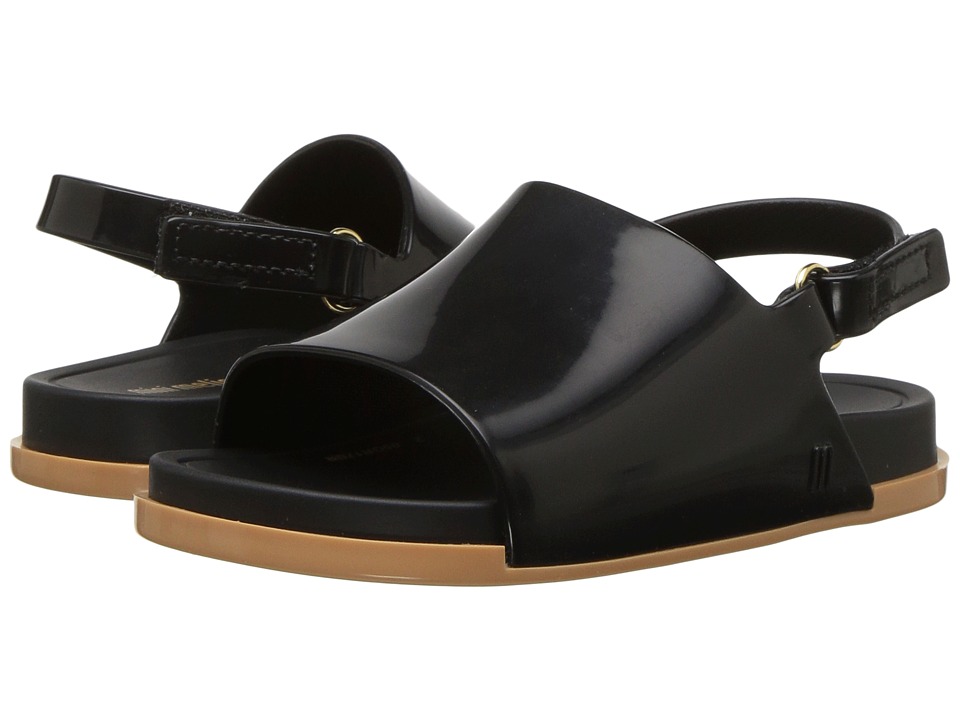 Mini Melissa Mini Beach Slide Sandal (Toddler/Little Kid) (Black/Beige) Girls Shoes