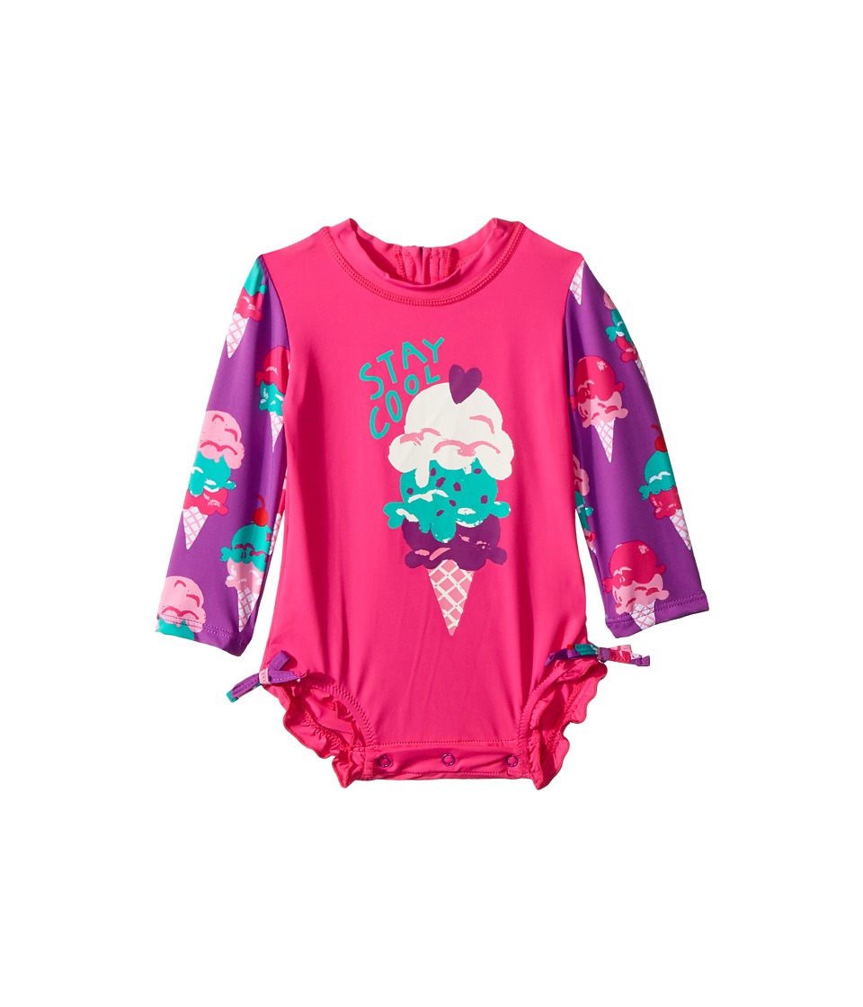 Hatley Kids Ice Cream Treats Mini Rashguard Swimsuit (Infant) (Pink) Girl