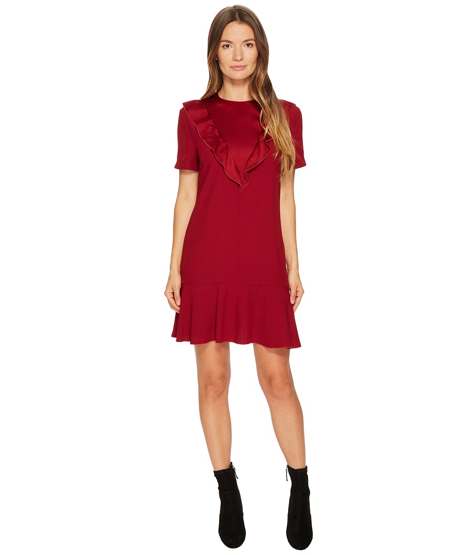 RED VALENTINO Crepe Envers Satin Dress (Cherry) Women