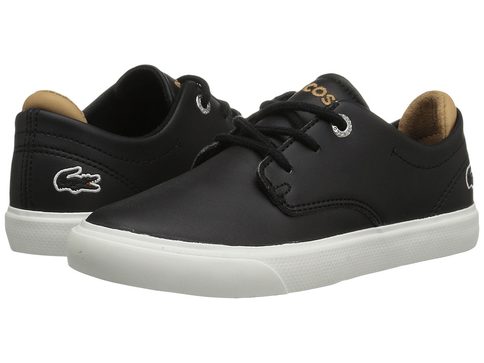 kids black lacoste trainers