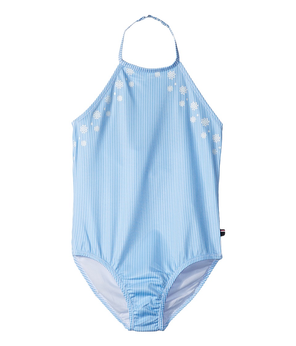Tommy Hilfiger Kids Printed Ithaca One-Piece Swimsuit (Big Kids) (Azure Blue) Girl