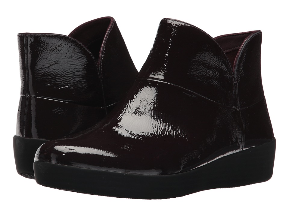 FitFlop Supermod Leather Ankle Boot II (Deep Plum) Women