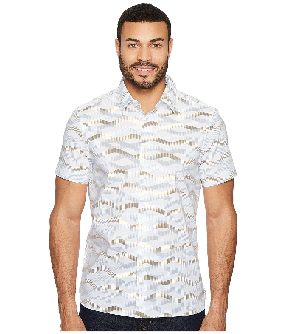 Perry Ellis Horizontal Wave Shirt (Bright White) Men