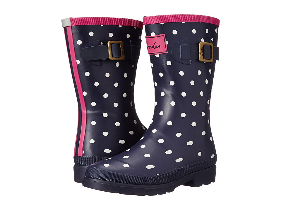 Joules Kids Printed Welly Rain Boot (Toddler/Little Kid/Big Kid) (Navy Spot) Girls Shoes