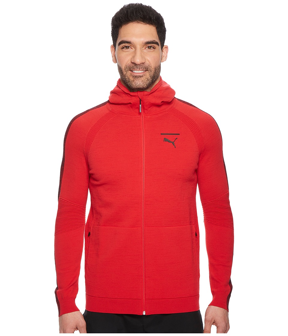 PUMA EvoKNIT Move Full Zip Hoodie (Toreador Black) Men