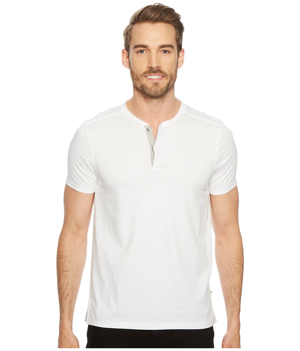 Calvin Klein Shoulder Piping Hidden Placket Henley (Standard White) Men