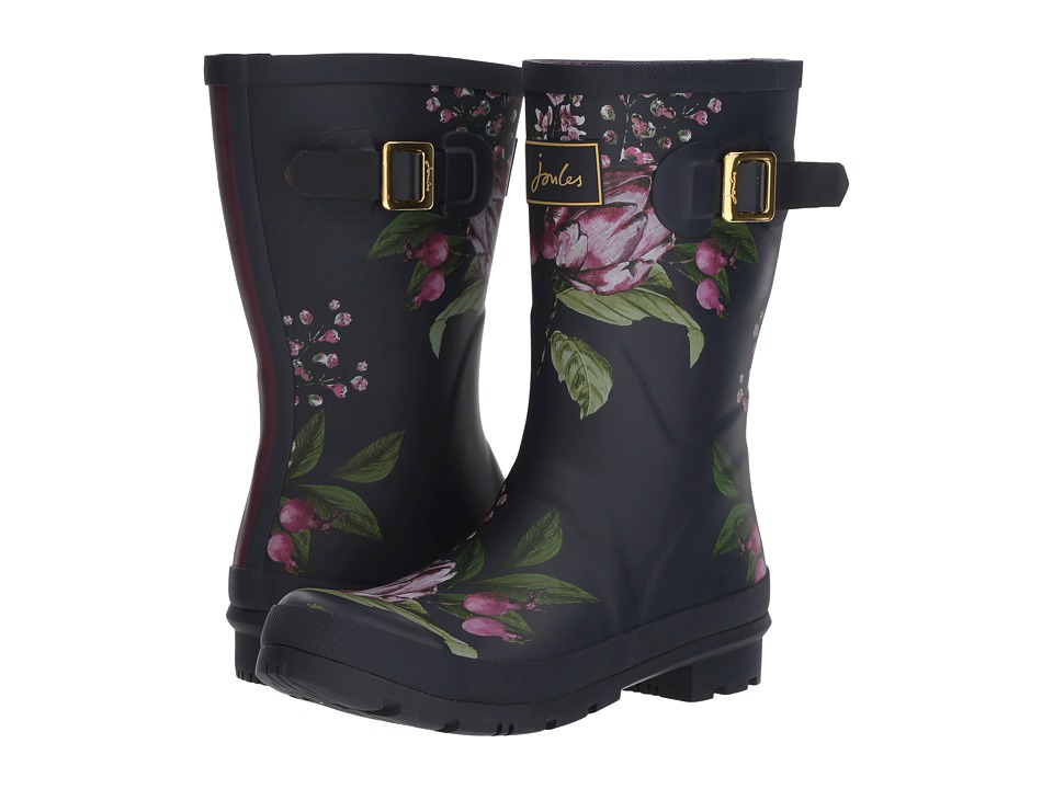 Joules Mid Molly Welly (French Navy Artichoke Floral Rubber) Women