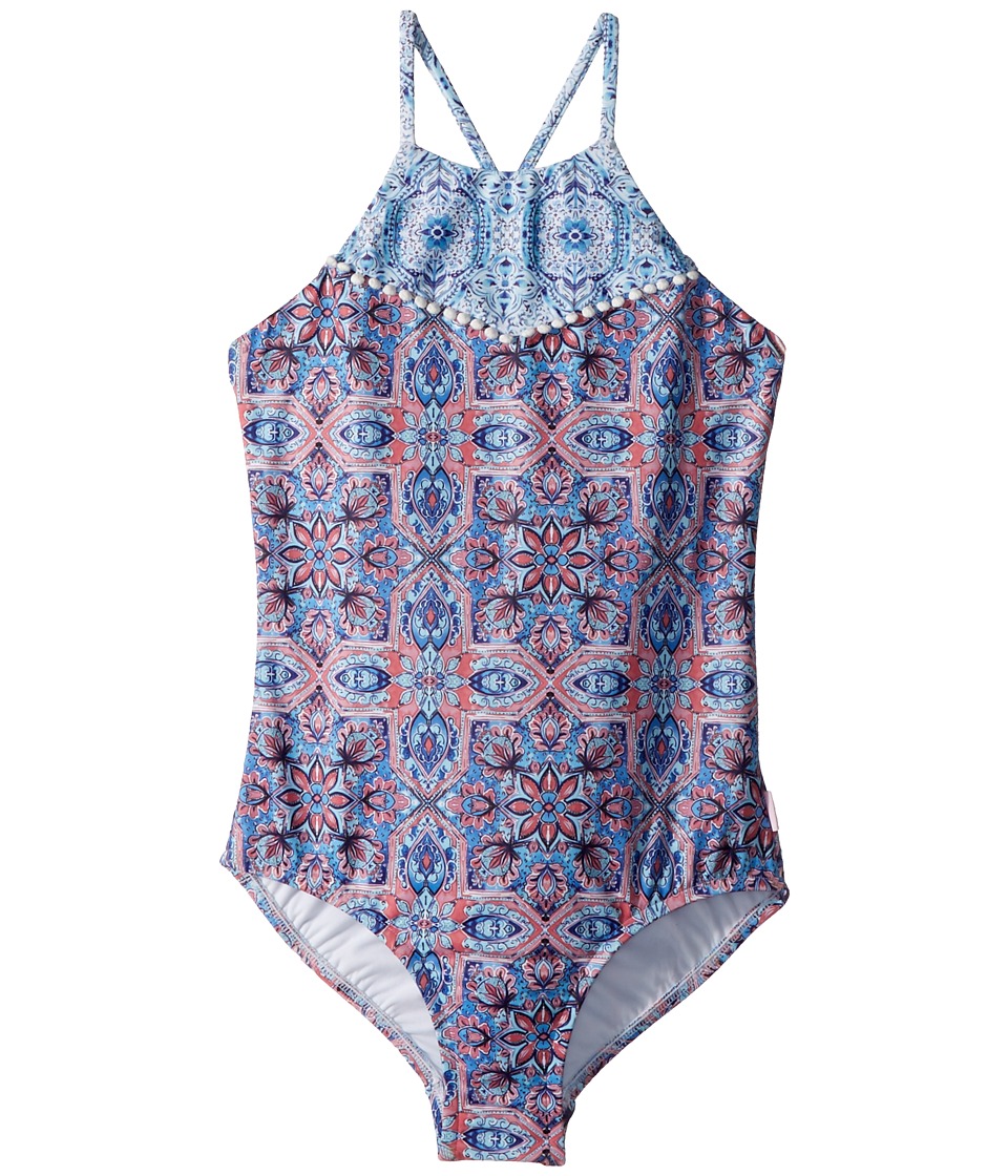 Seafolly Kids Boho Tile Tank One-Piece (Little Kids/Big Kids) (Rose Tile) Girl
