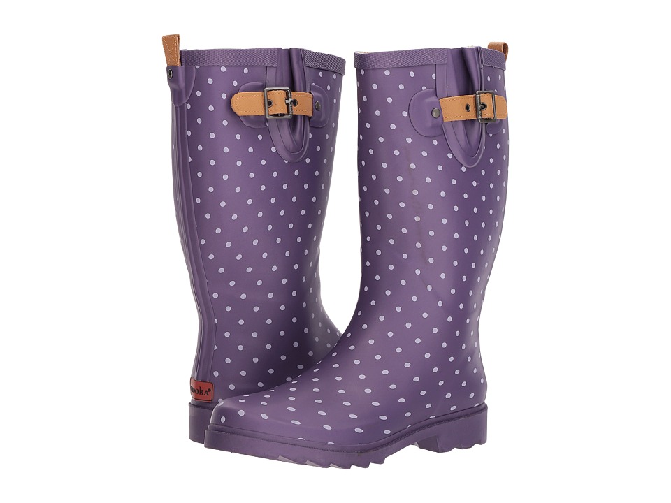 Chooka Printed Rain Boots (Eggplant) Women