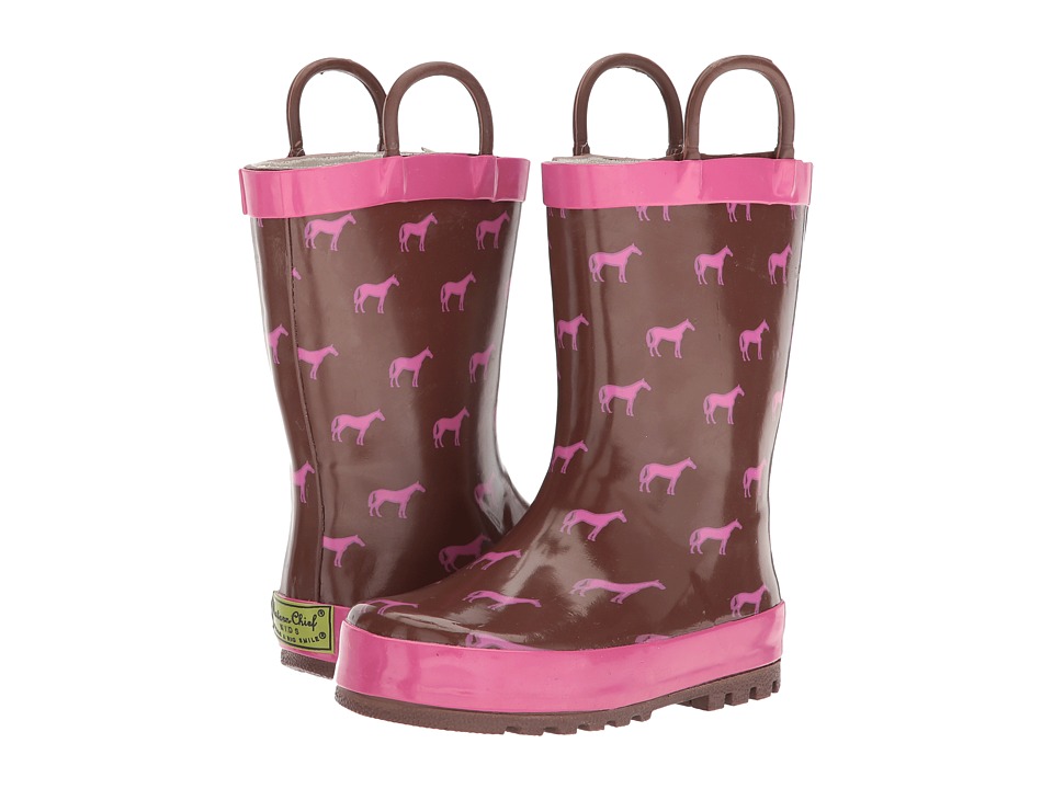 Western Chief Kids Tiny Horses (Toddler/Little Kid) (Brown) Girls Shoes