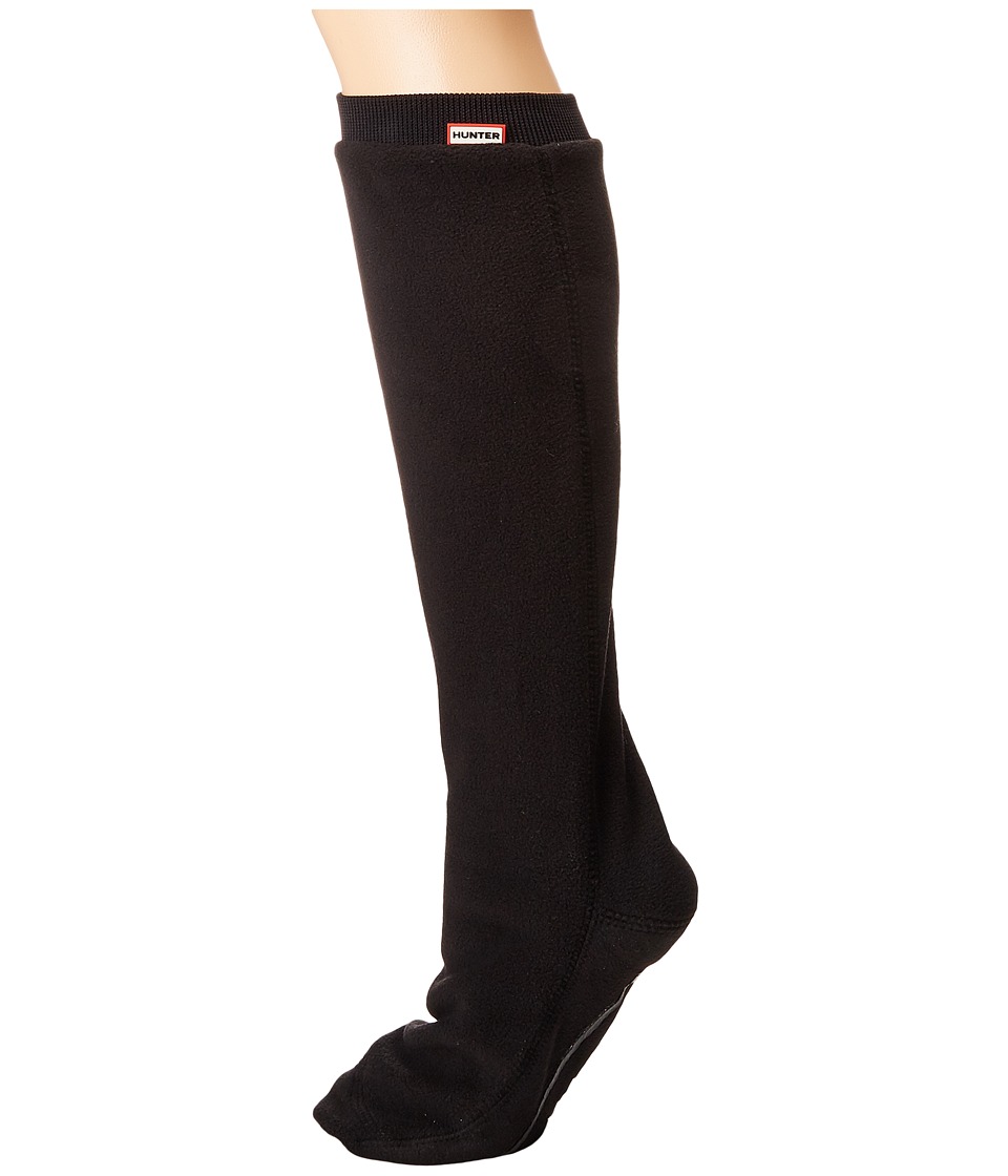 Hunter Original Tall Boot Sock Fitted Fleece (Black) Knee High Socks Shoes