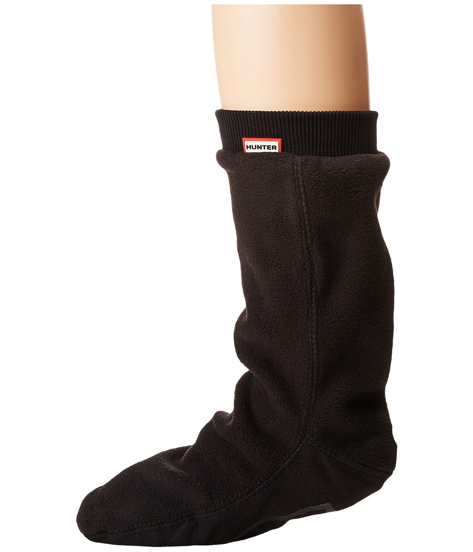 Hunter Original Short Boot Sock Fitted Fleece (Black) Knee High Socks Shoes