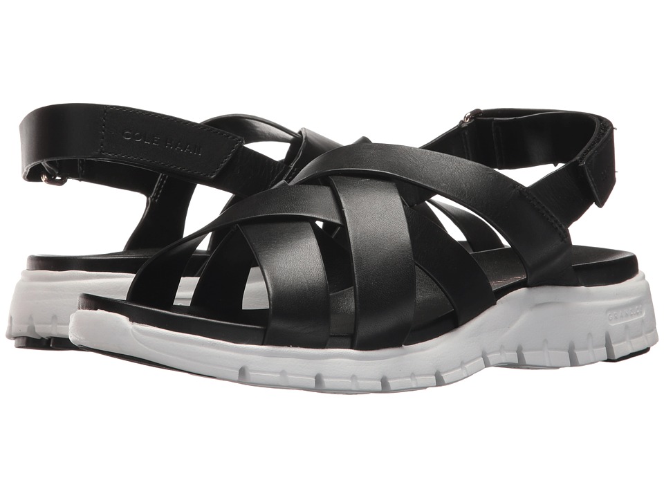 Cole Haan Zerogrand Crisscross Sandal II (Black Leather/Optic White) Women