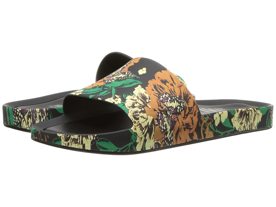 Melissa Shoes Beach Slide III (Black/Green) Women