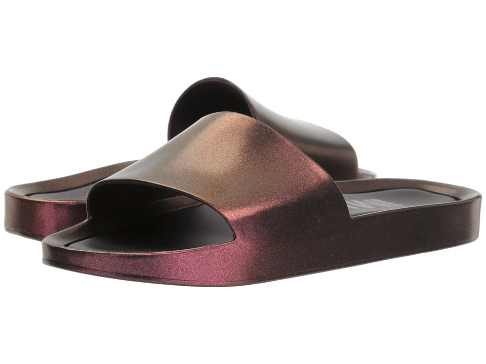 Melissa Shoes Beach Slide Shine (Red Wine Iridescent) Women