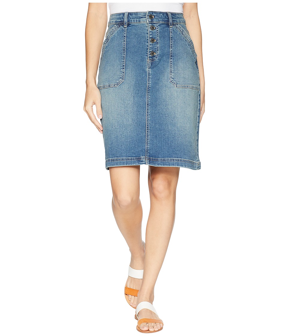 CHAPS Stretch Denim Skirt (Sand Wash/Sand Wash) Women