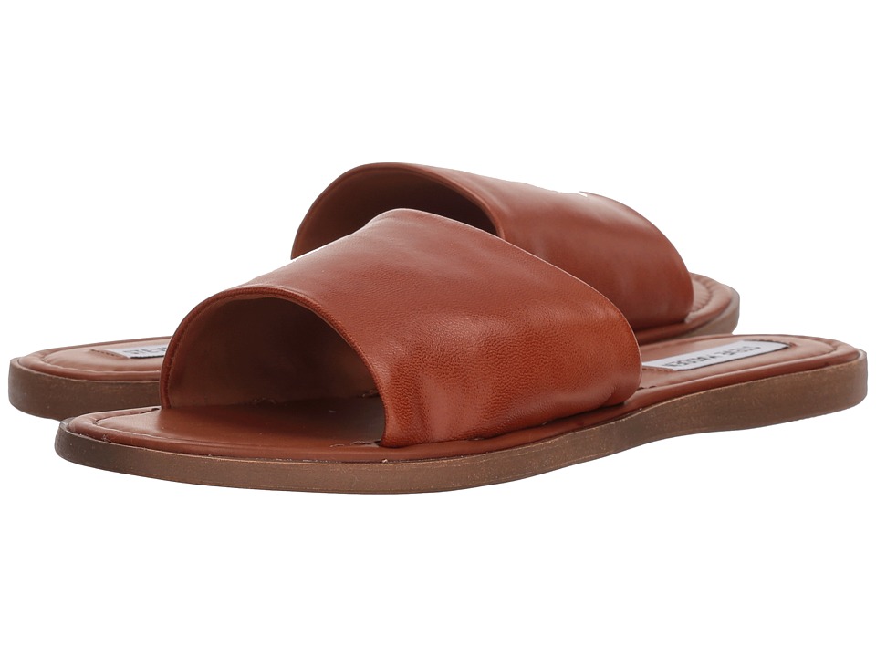 Steve Madden Camilla Flat Sandal (Cognac Leather) Women