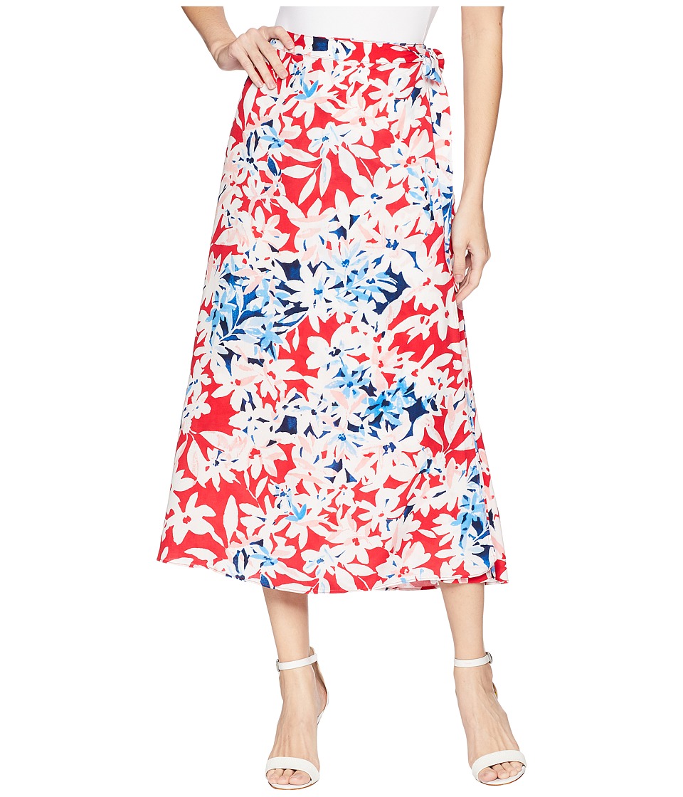 CHAPS Floral-Print Maxiskirt (Red Multi) Women