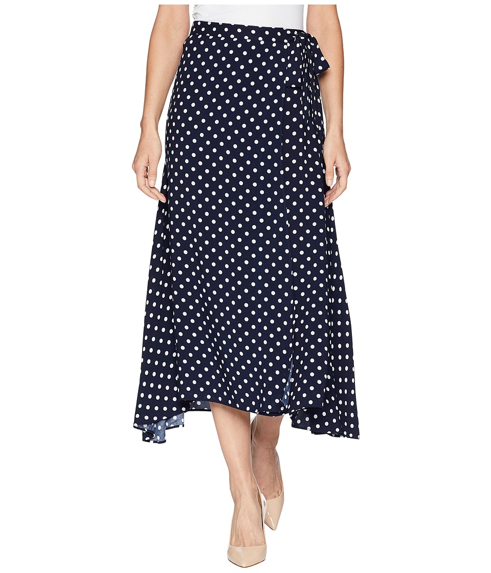 CHAPS Dot-Print Skirt (Navy Multi) Women