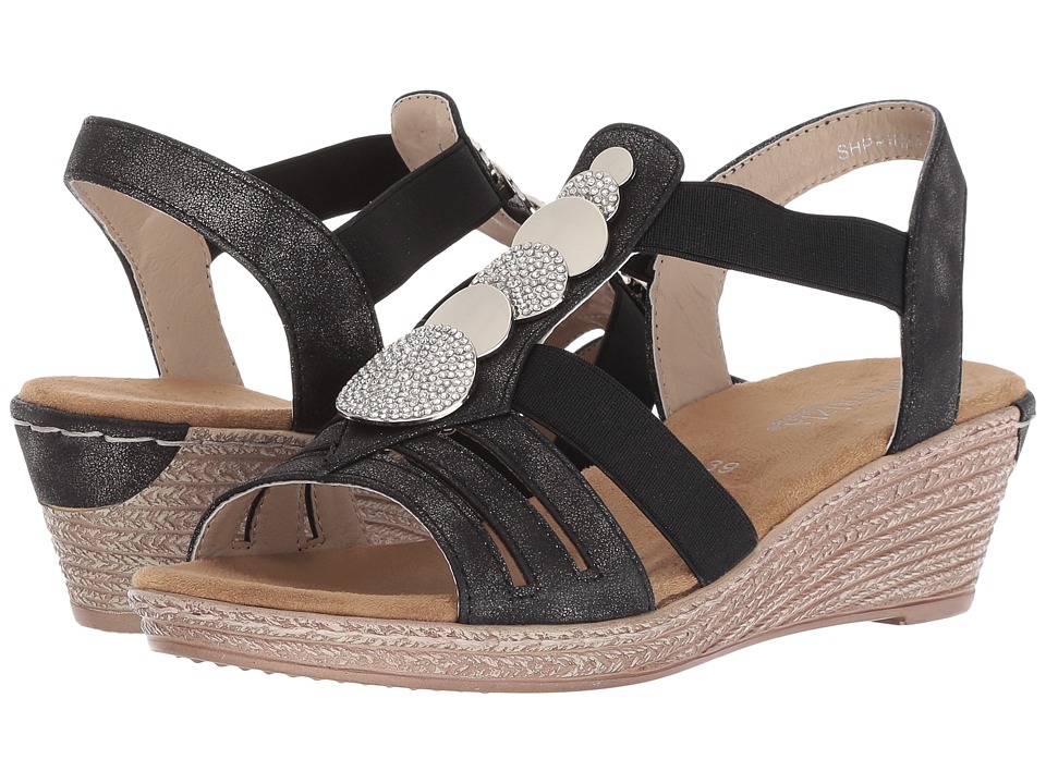 PATRIZIA Shprinza Wedge Sandal (Black) Women