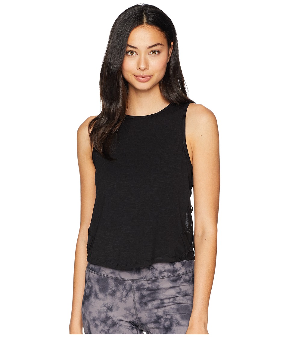 Jessica Simpson TheWarmUp Mesh Side Tank Top (Jet Black) Women
