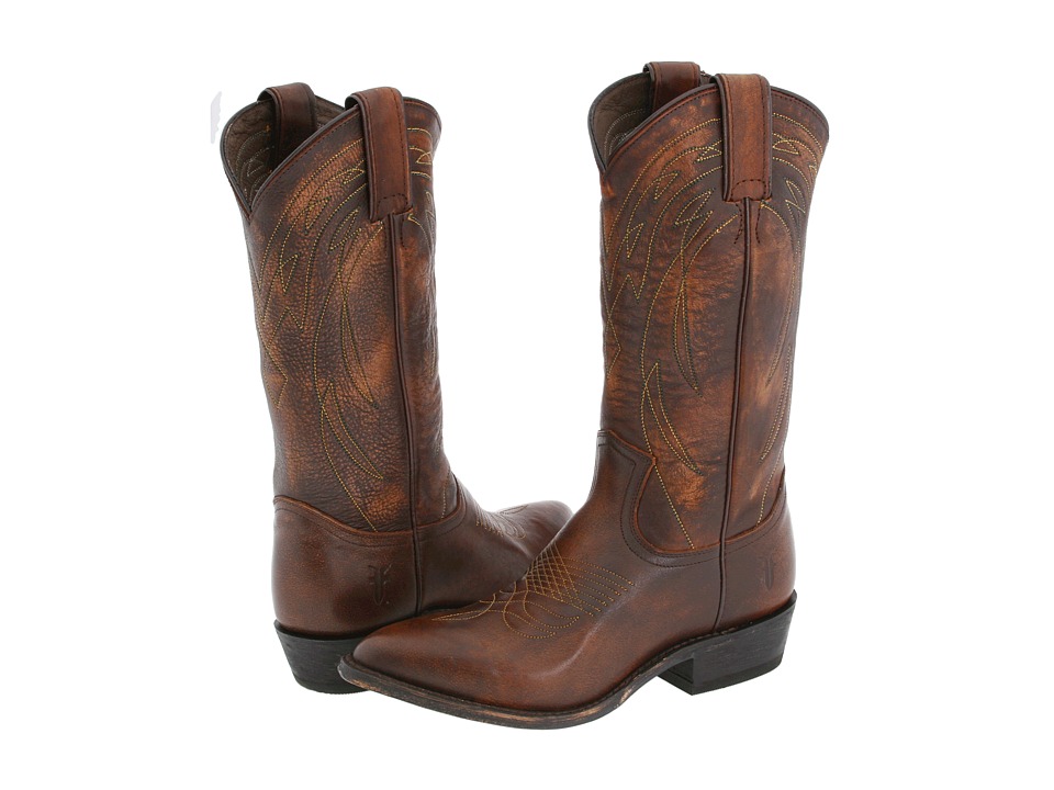 Frye Billy Pull On (Dark Brown Leather) Cowboy Boots